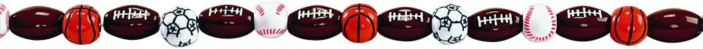 Colorations Plastic Sports Ball Beads for Kids.5 lb, Accent Beads, Ball Beads, Football, Soccer, Baseball, Basketball, Arts & Crafts, Boys & Girls