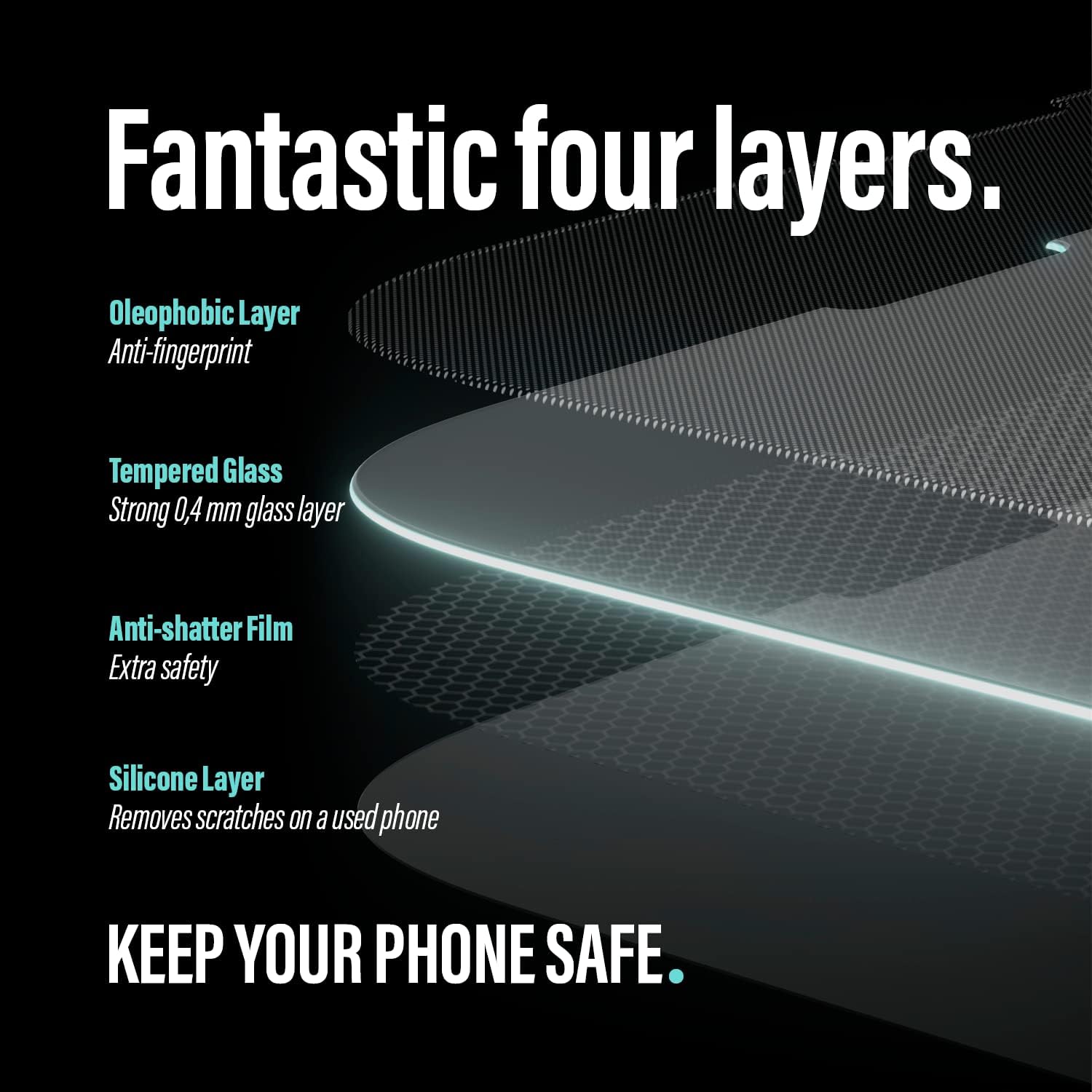 PanzerGlass SAFE Screen Protector for iPhone 14 - scratch proof tempered glass iPhone screen protector with full screen coverage - anti-bacterial, fingerprint resistant and shockproof