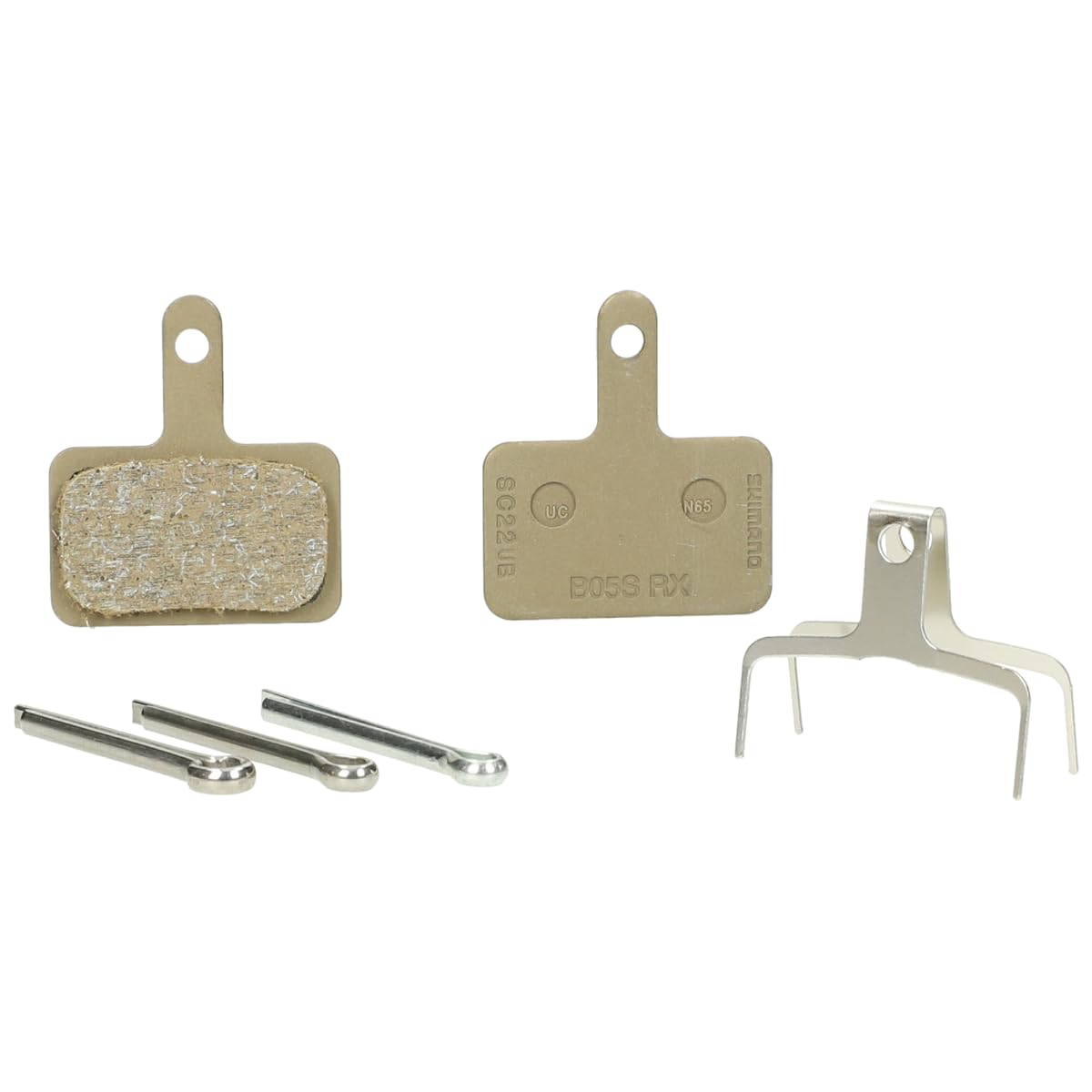 Shimano B05S disc brake pads and spring, steel backed, resin