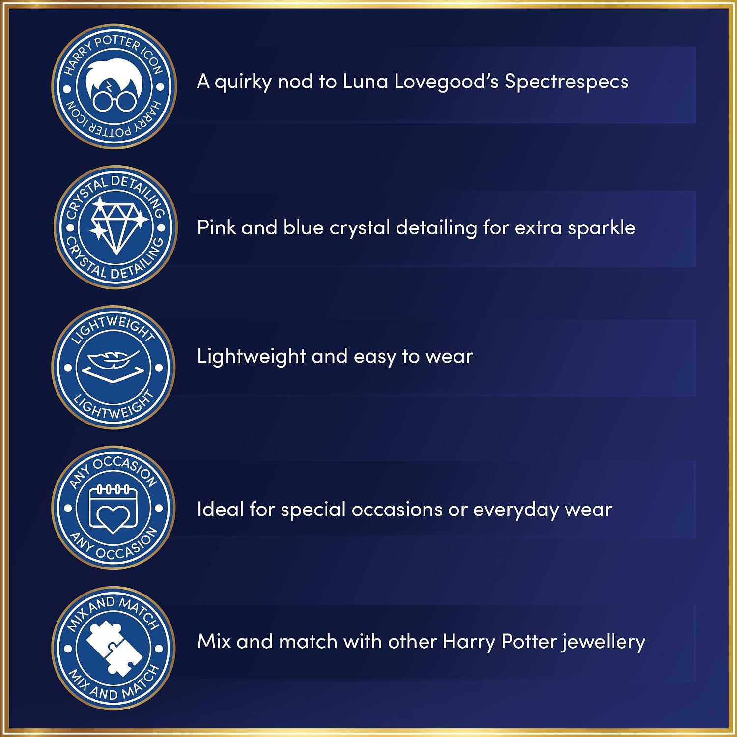 Official Harry Potter Luna Glasses Stud Earrings