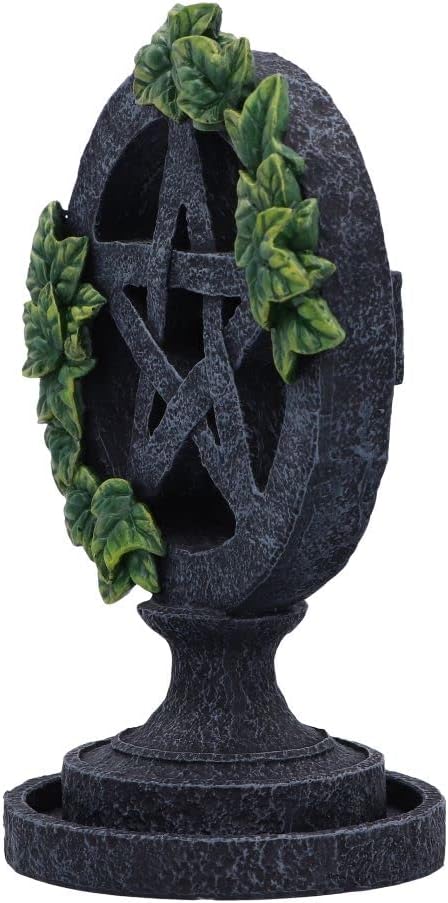 Aged Wiccan Pentagram Backflow Incense Burner 19Cm