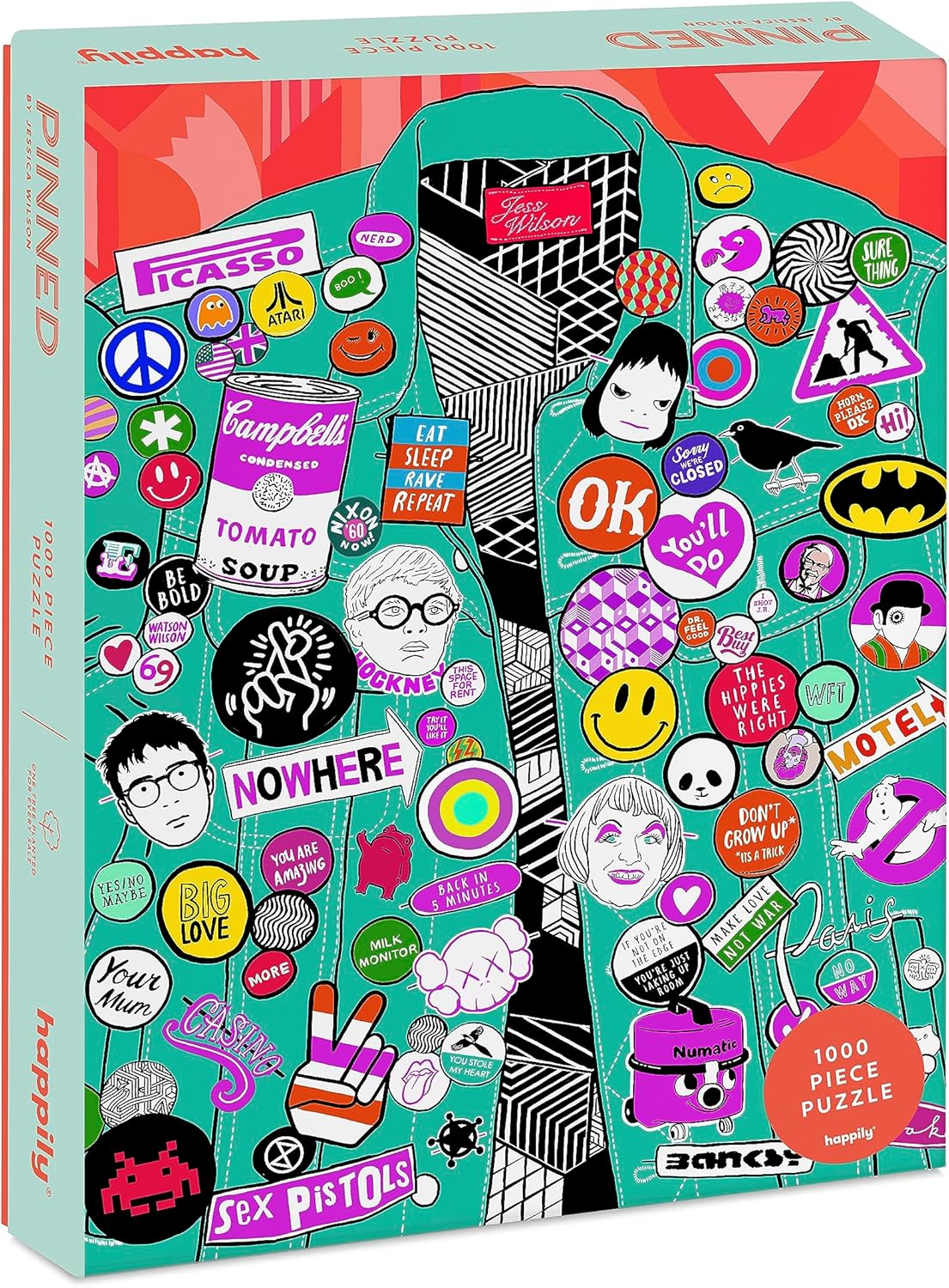 Pinned 1000 Piece Jigsaw Puzzle for Adults | Premium 100% Recycled Board | 1000 Piece Jigsaw Puzzle For Adults | Retro Gifts | Happily Jigsaw Puzzles