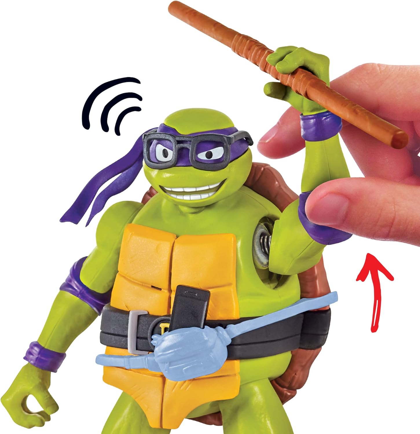 Teenage Mutant Ninja Turtles: Mutant Mayhem 5.5” Donatello Deluxe Ninja Shouts Figure by Playmates Toys