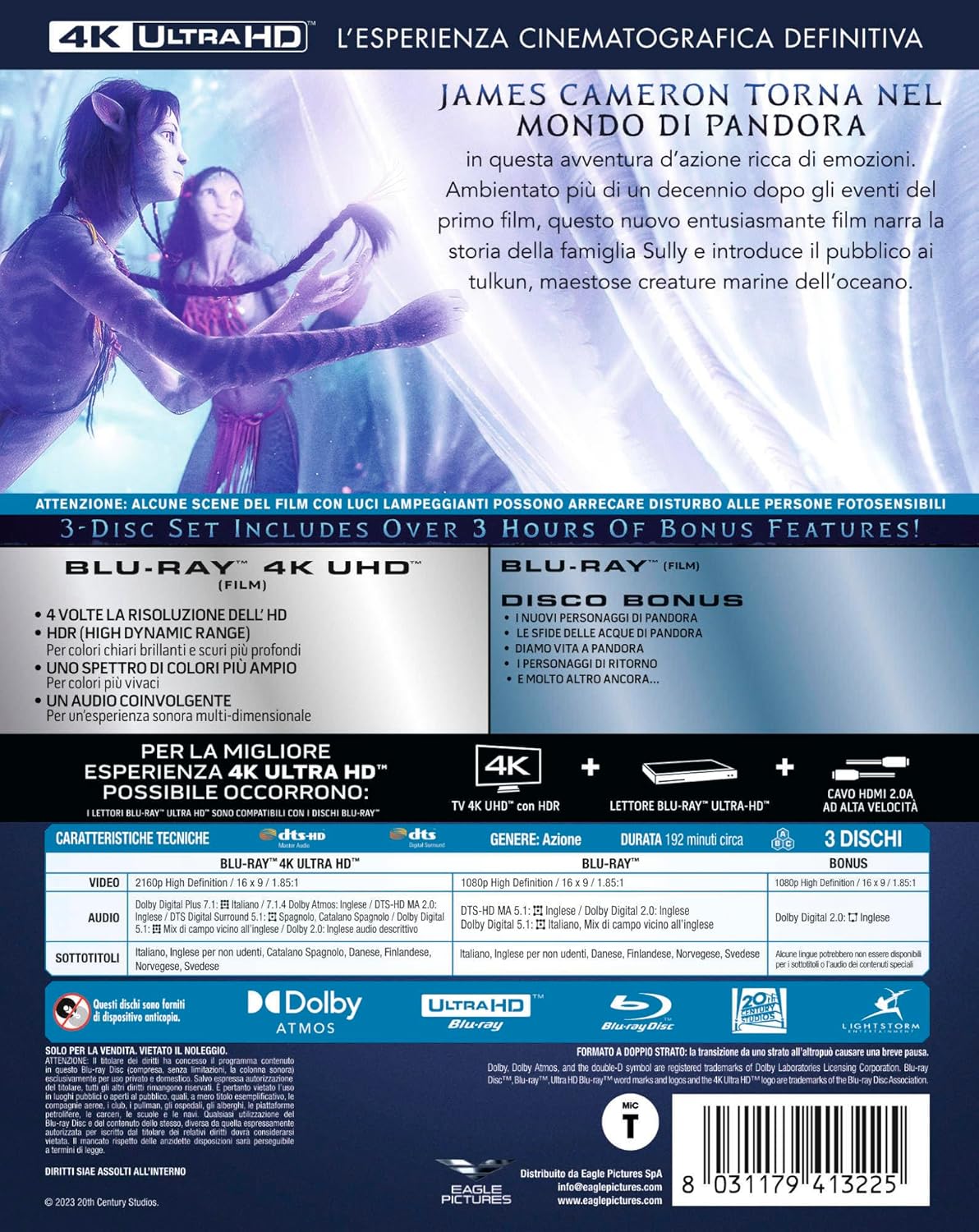 Avatar - La Via Dell'Acqua - 4K (3 BD)