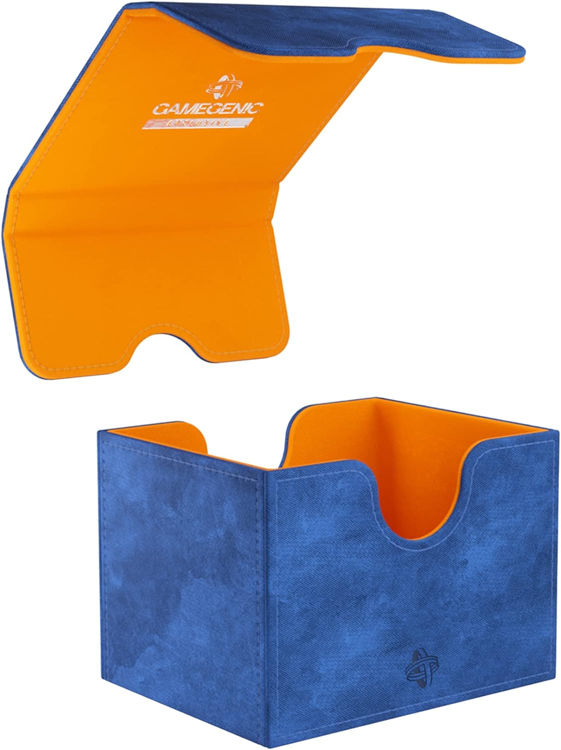 Gamegenic Sidekick 100+ XL Convertible Deck Box Exclusive LINE | Sideloading Card Storage Box | Holds 100 Double-Sleeved Cards in Extra Thick Inner Card Sleeves | Blue/Orange Color | Made