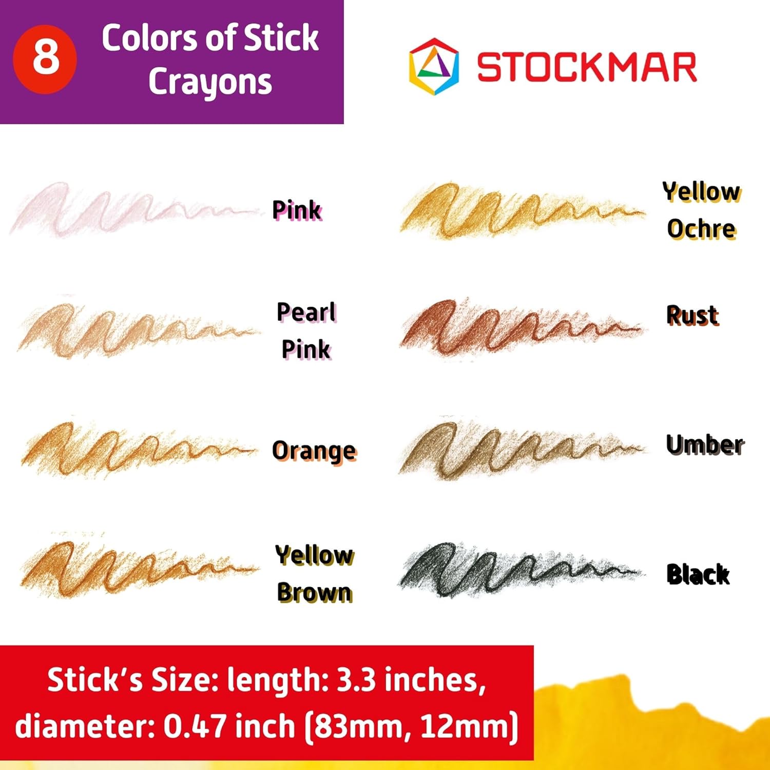 Stockmar 32200 Wax Crayons Special Edition Colours of the World with 8 Colourful Colouring Pencils, Packed in Practical Tin Case, Ideal for Nursery, Suitable for Children from 3 Years