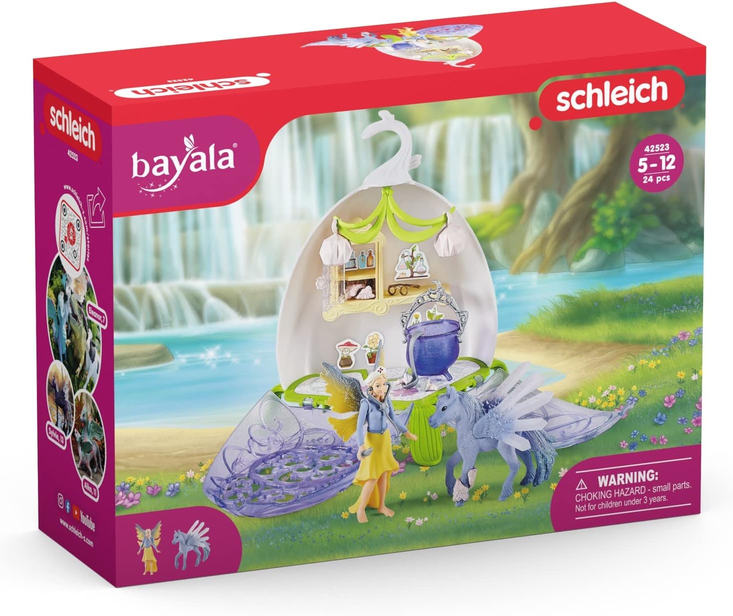 Schleich Bayala Fairy Vet Blossom -14-Piece Fairy House Toy Set with Figurine Including Magical Twinkle Fairy House and Enchanting Fairy Vet Kit - Fun Fairy Toys Gift for Girls and Boys Ages 5-12