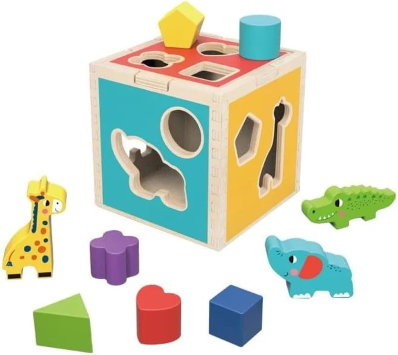Tooky Toy TH442 Wooden Animal Shape Sorter