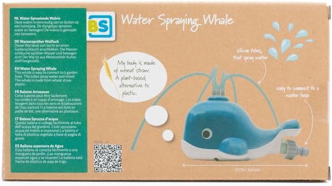 BS Toys Water Jet Whale - Watering Toys - Water Games - Water Toys for Children - Sprinklers - Outdoor Games - Garden - Suitable for Children from 3 Years - 22.5 x 14 x 11 cm - Blue