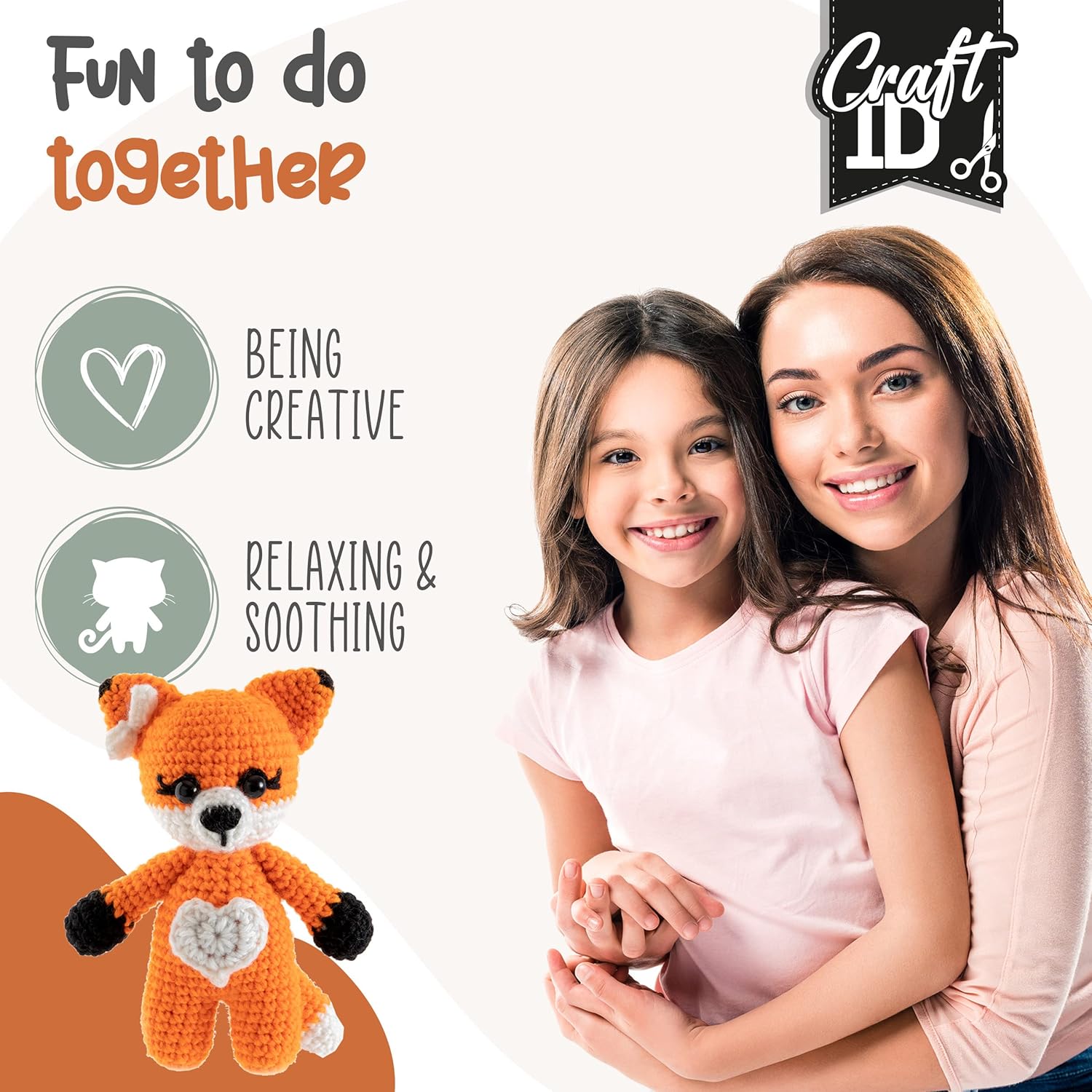 Craft Sensations Crochet Sets for Beginners | Amigurumi Set | Fox | Starter Crochet Pack | Children and Adults | Crochet Packages Cuddly Toys | Crochet Set Animals