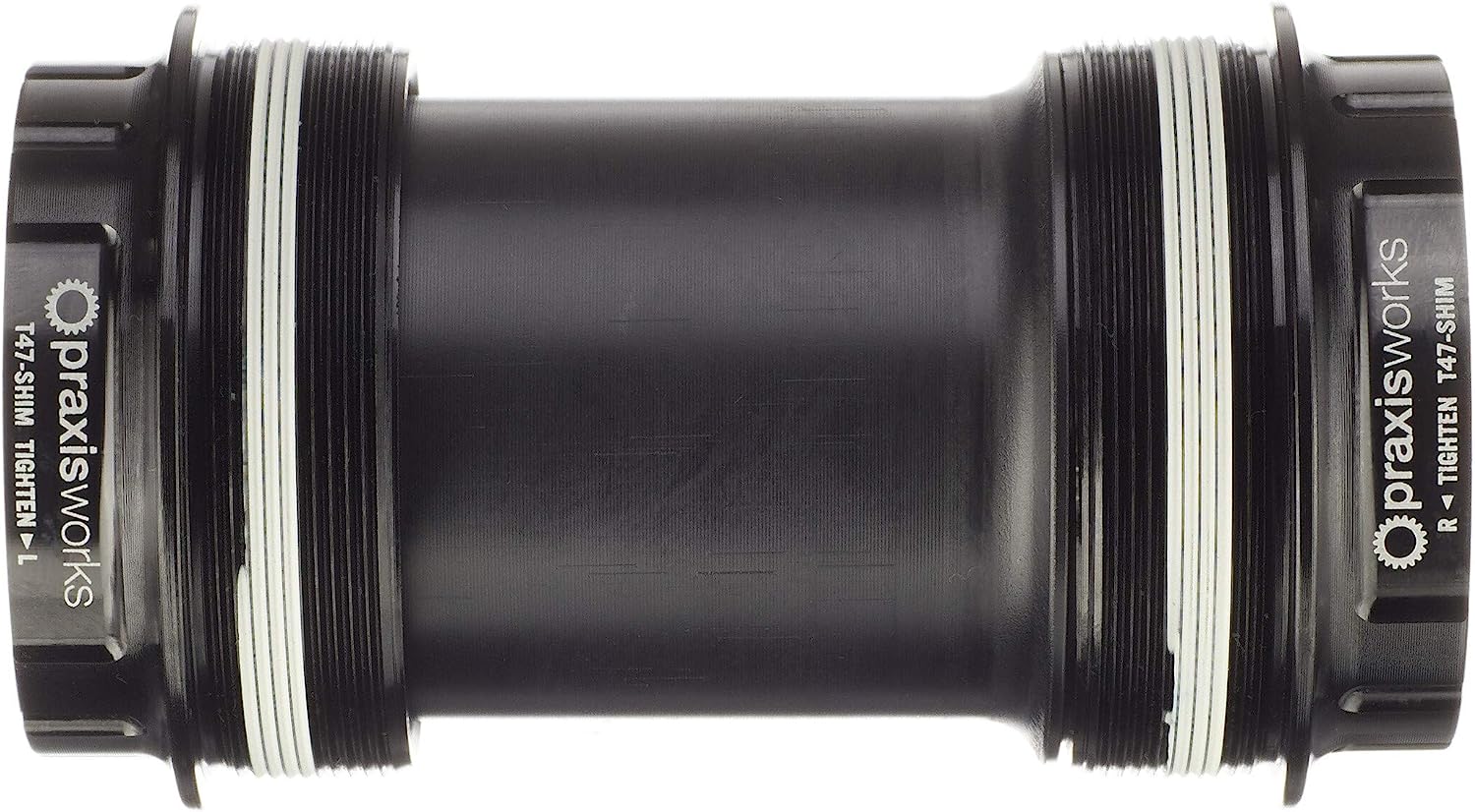PRAXIS PEDALIER CONVERTER 68/73 mm SHMN T47 (ROAD/MTN) EXTERNAL BEARING 47-3001, UNISEX ADULTS, BLACK, STANDARD