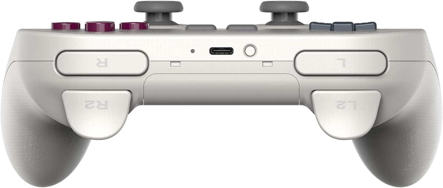 8Bitdo Pro 2 Bluetooth controller for Switch, PC, macOS, Android, Steam and Raspberry Pi (G Classic Edition), light grey single