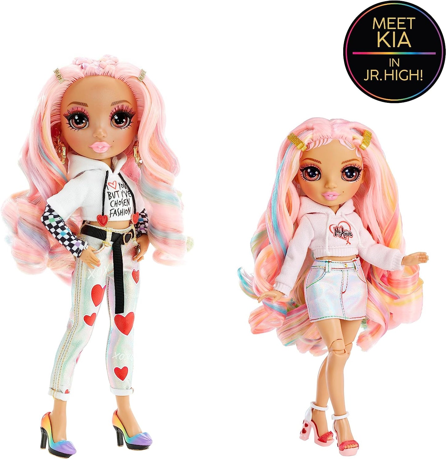 Rainbow Junior High Special Edition - KIA HART - 9"/22.86cm Pink Posable Fashion Doll with Accessories and Open/Close Soft Backpack - Great Toy Gift for Kids Ages 4-12