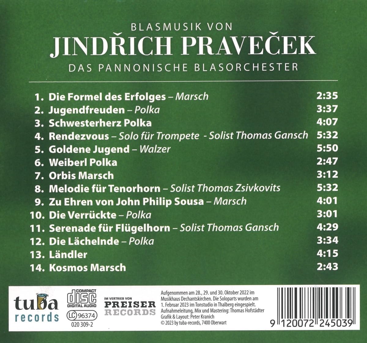Blasmusik Von Jindrich Pravecek