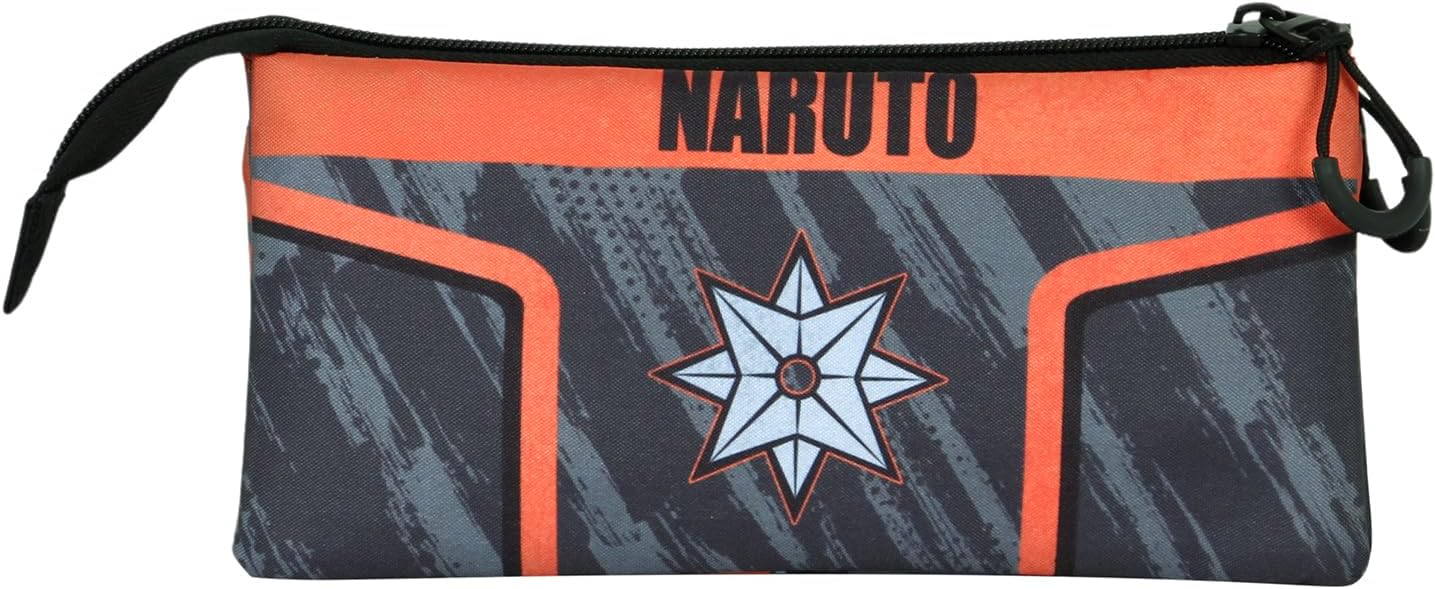 Naruto Shuriken-FAN Dreifach Federmäppchen 2.0, Grau