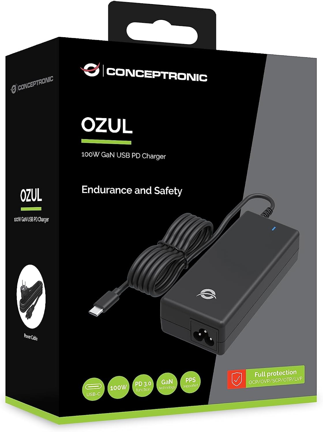 OZUL03BE power adapter/inverter Indoor 100 W Black