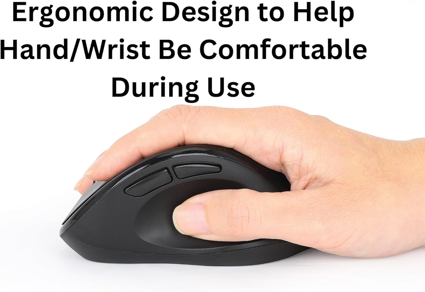 Manhattan 190237 Ergonomische Wireless Maus mit USB-A und USB-C™ 2-in-1 Receiver schwarz