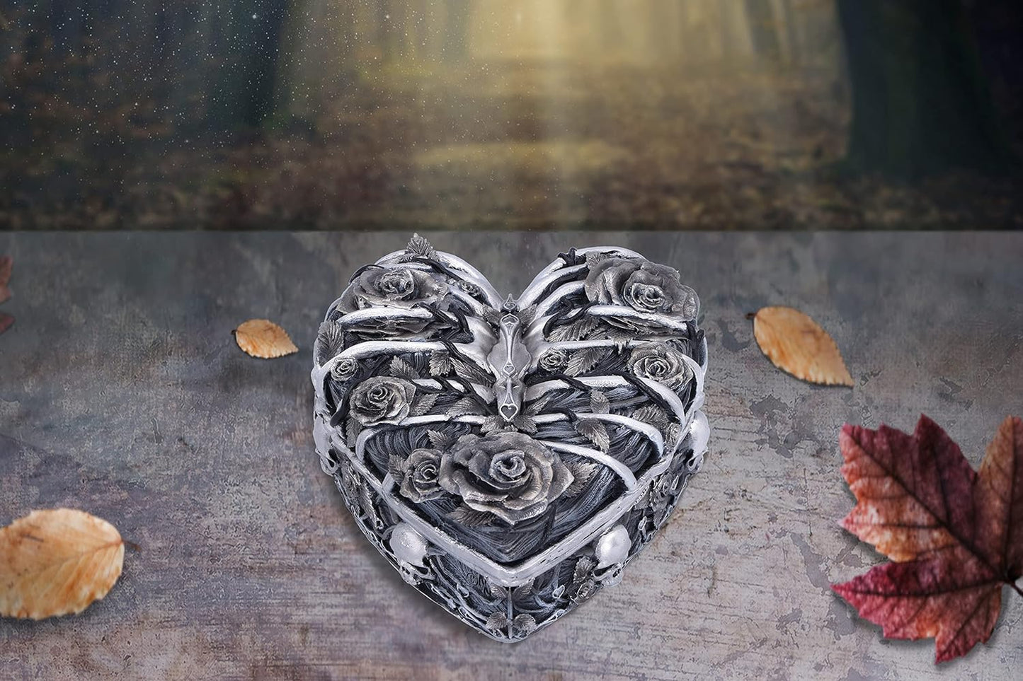 Nemesis Now Caged Heart Box, Silver, 10.5cm