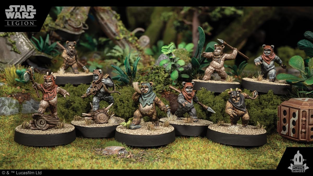 Atomic Mass Games | Star Wars Legion: Ewok Warriors Unit Expansion | Miniatures Game | Ages 14+ | 2 Players | 90 Minutes Playing Time