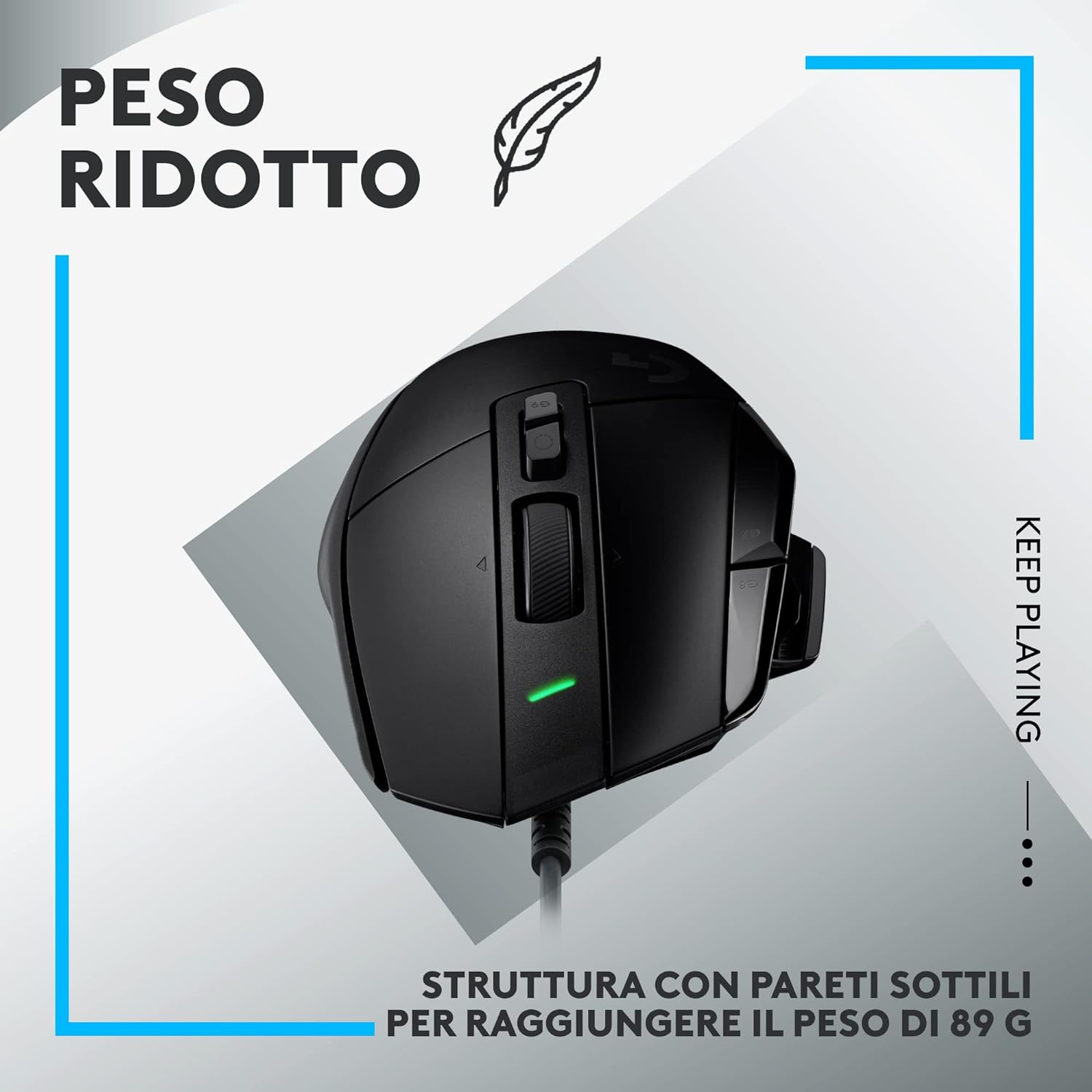Logitech G G502 X Wired Gaming Mouse - LIGHTFORCE hybrid optical-mechanical primary switches, HERO 25K gaming sensor, compatible with PC - macOS/Windows