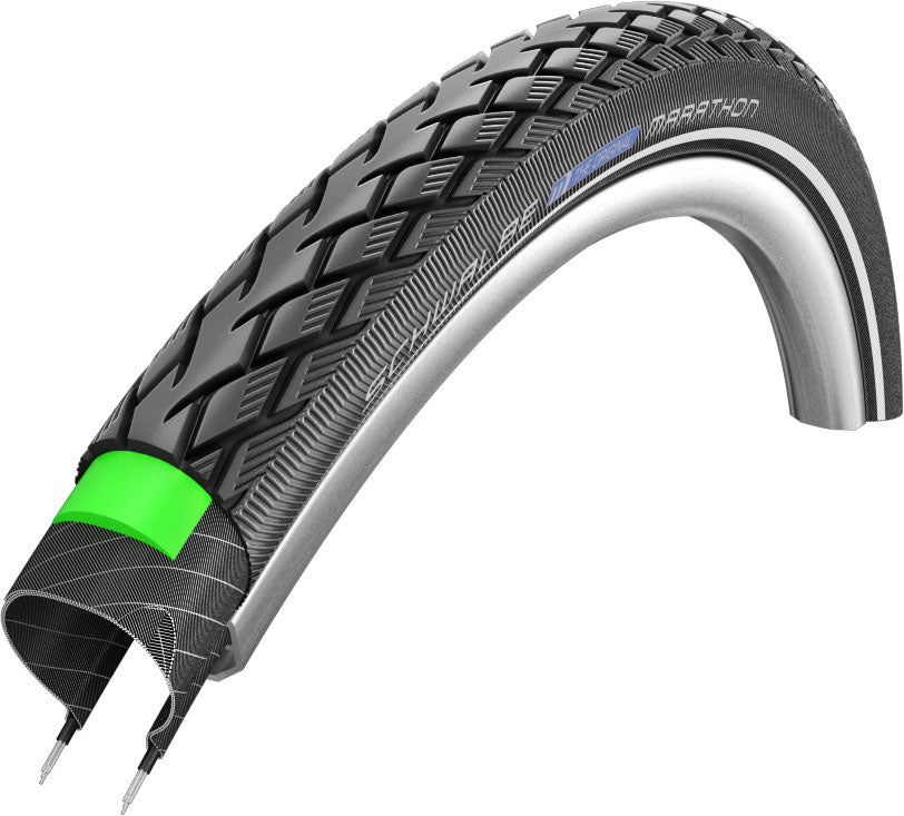Schwalbe Marathon GreenGuard Touring Endurance Compound Tyre in Black/Reflex - 28 x 1 1/2"