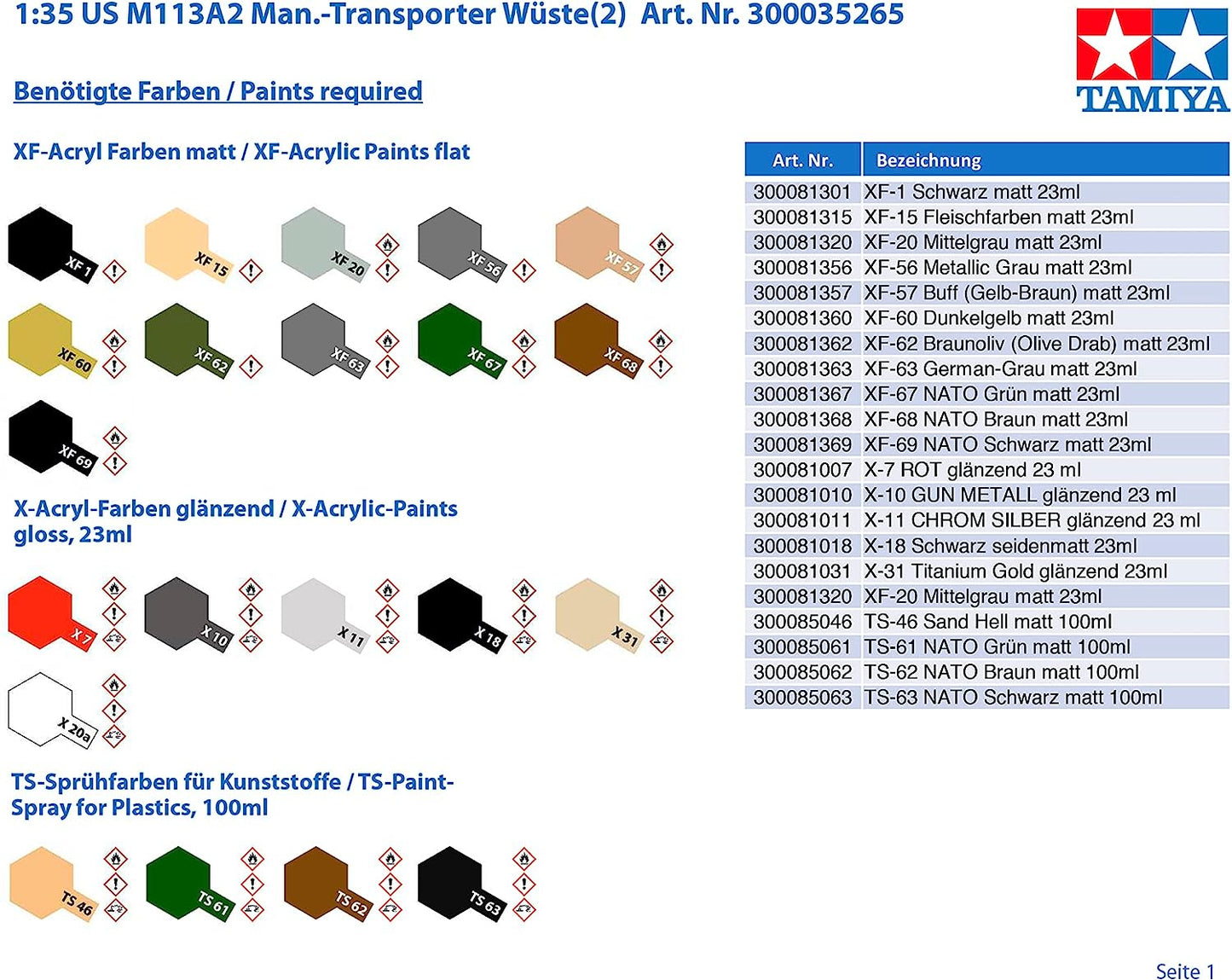 Tamiya 300035265 – 1: 35 US M113 A2 Man Transporter Desert (2