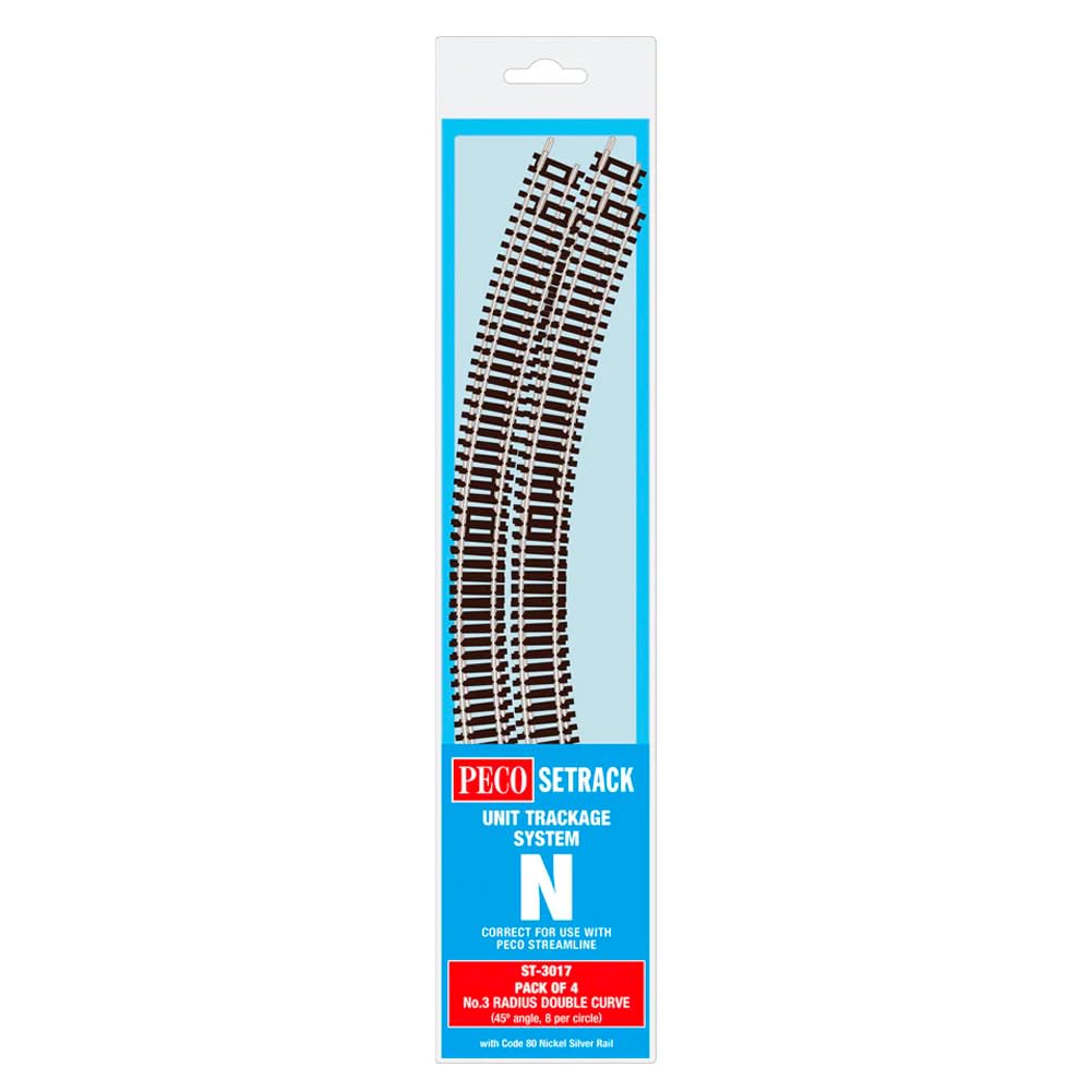 Peco ST-3017 Setrack Double Standard Curve Track Radius 3 298.5mm (4