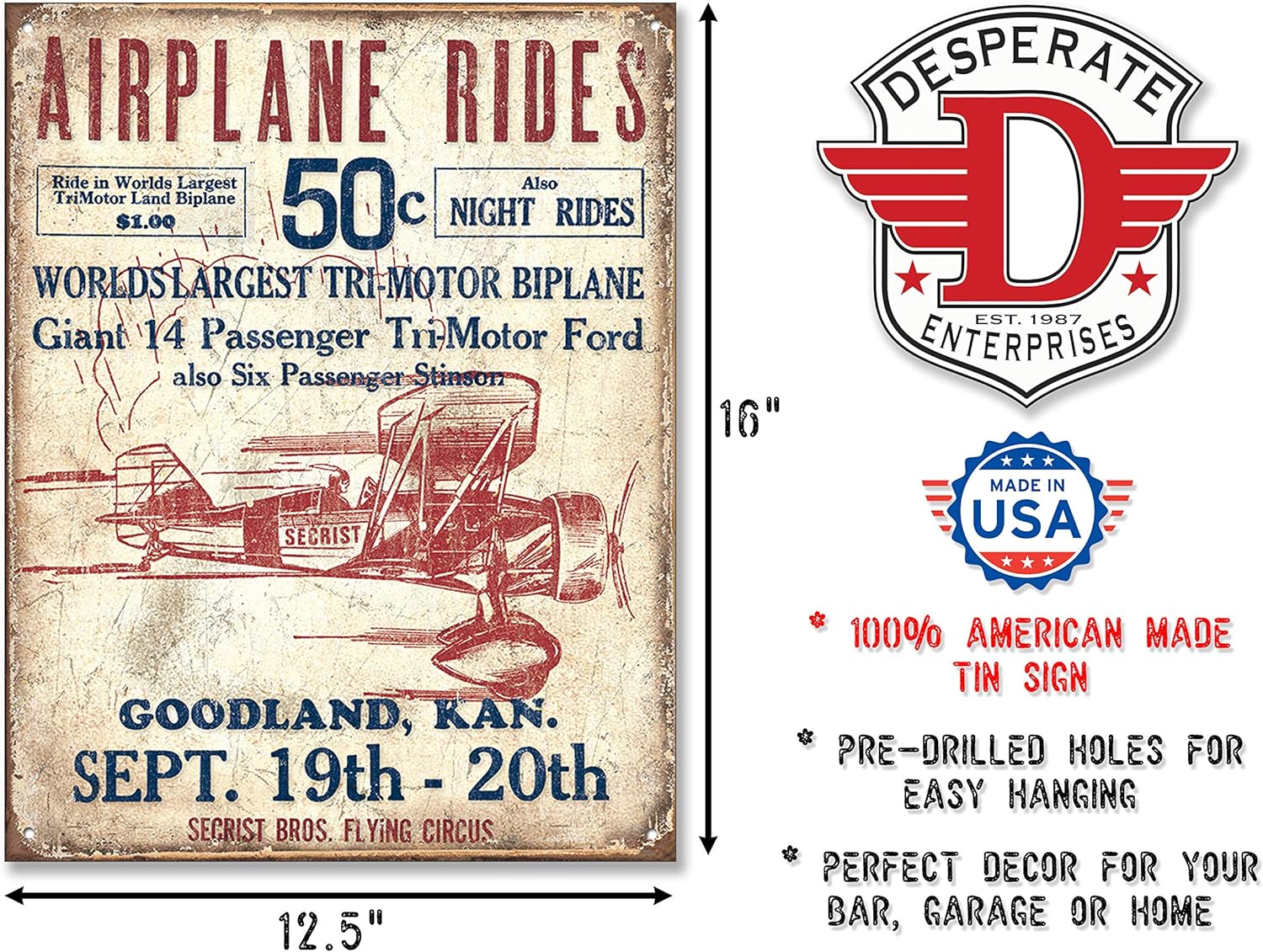 Vintage Sign - Airplane Rides