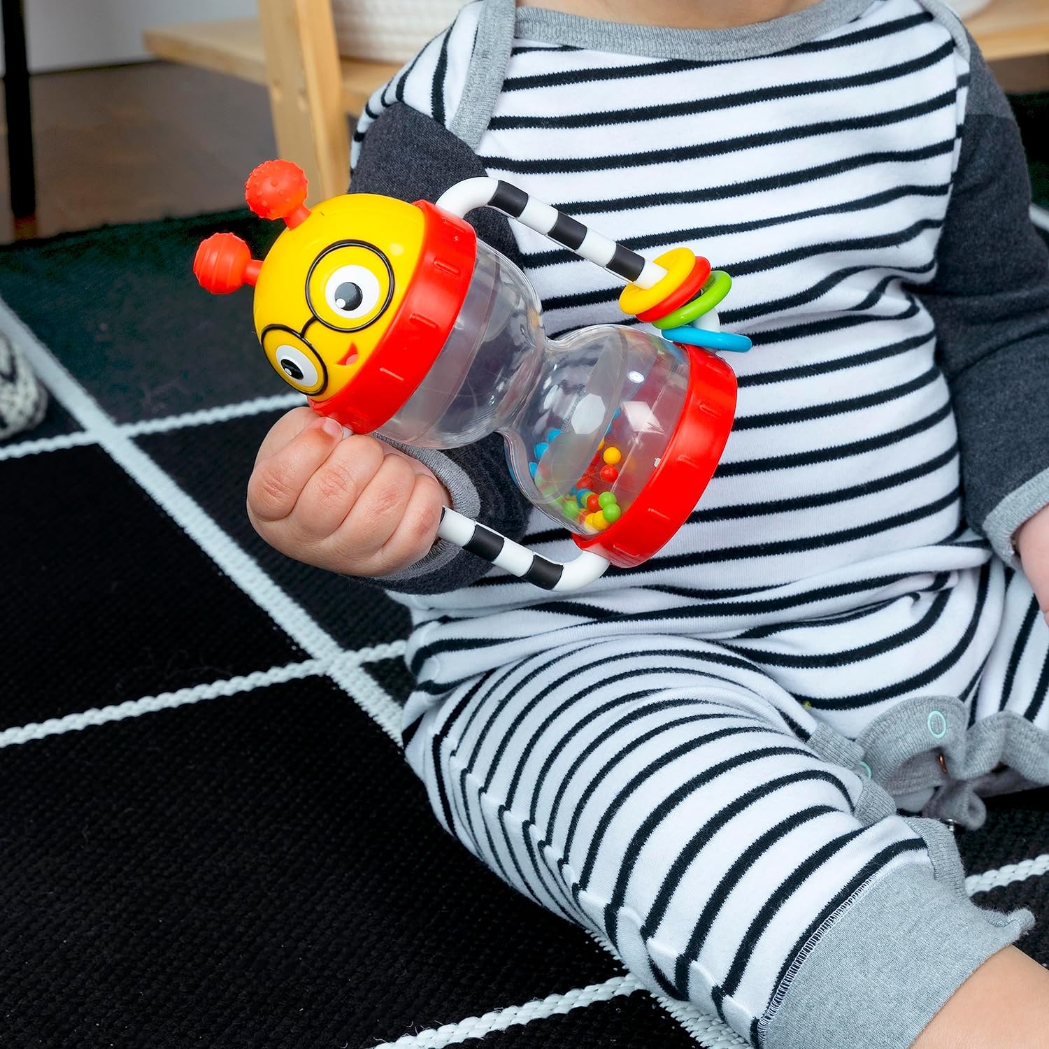 Baby Einstein Cal’s Sensory Shake-up Developmental Activity Rattle Toy, BPA Free, for Infants Ages 3 Months and up