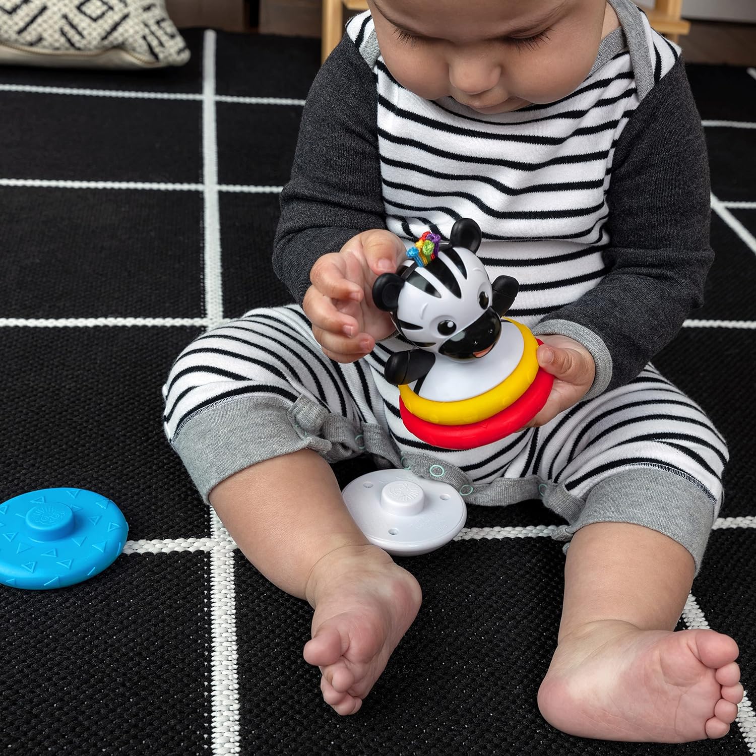 Baby Einstein Stack & Wobble Zen BPA Free Teether Toy for Cause and Effect Learning, Infants Ages 3 Months and up