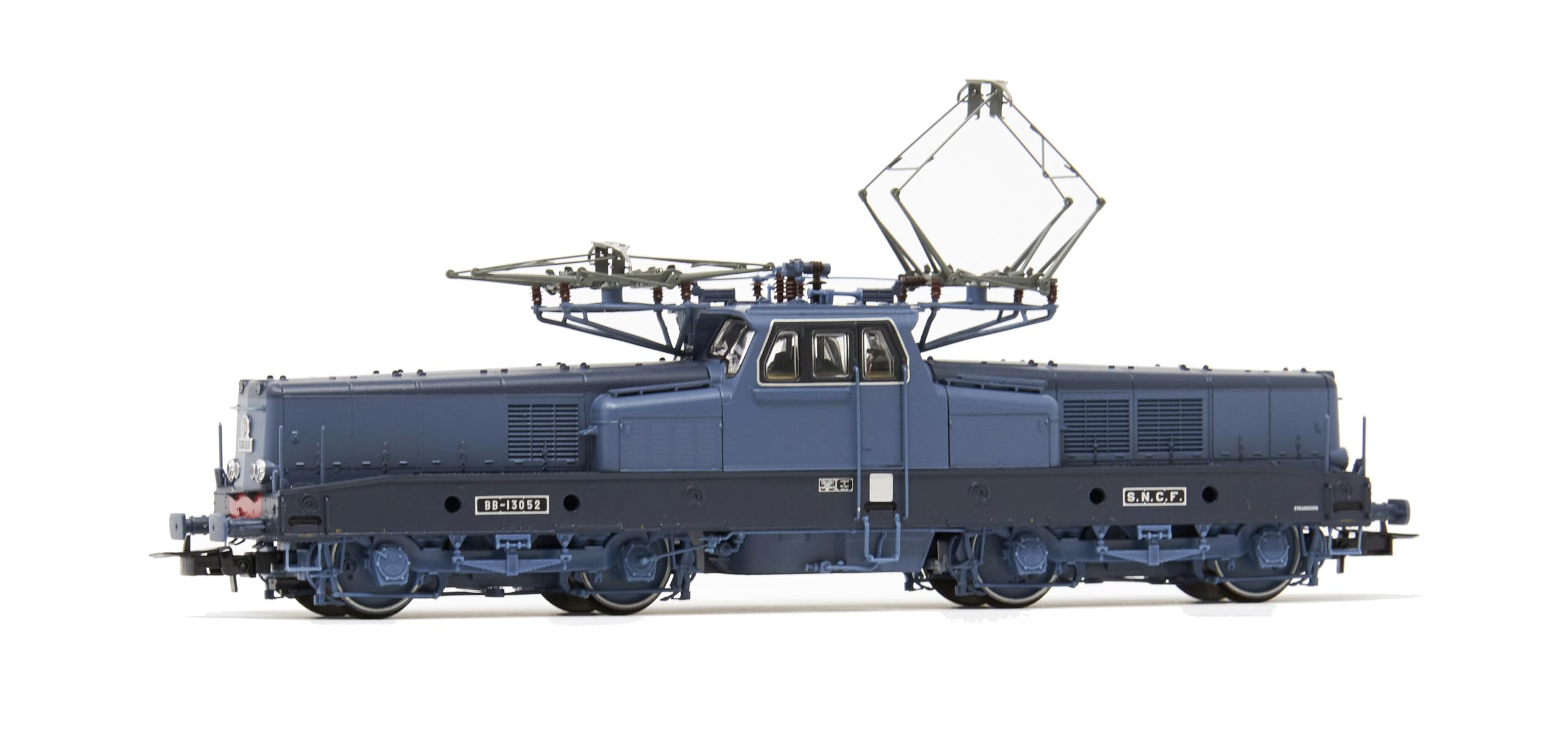 SNCF BB13052 Elektrolokomotive Cité du Train, mit 4 Achsen, 4 untere Lampen, blau lackiert, Periode IV