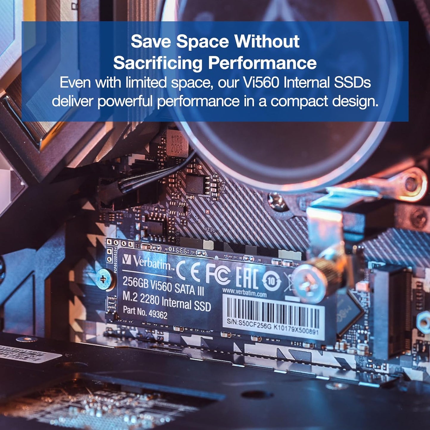 Verbatim Vi560 S3 SSD, internes SSD-Laufwerk mit 256 GB Datenspeicher, Solid State Drive mit SATA III M.2 2280 und 3D-NAND-Technologie, schwarz, ideal für Notebook und Ultrabook 256 GB Vi560 S3 SSD