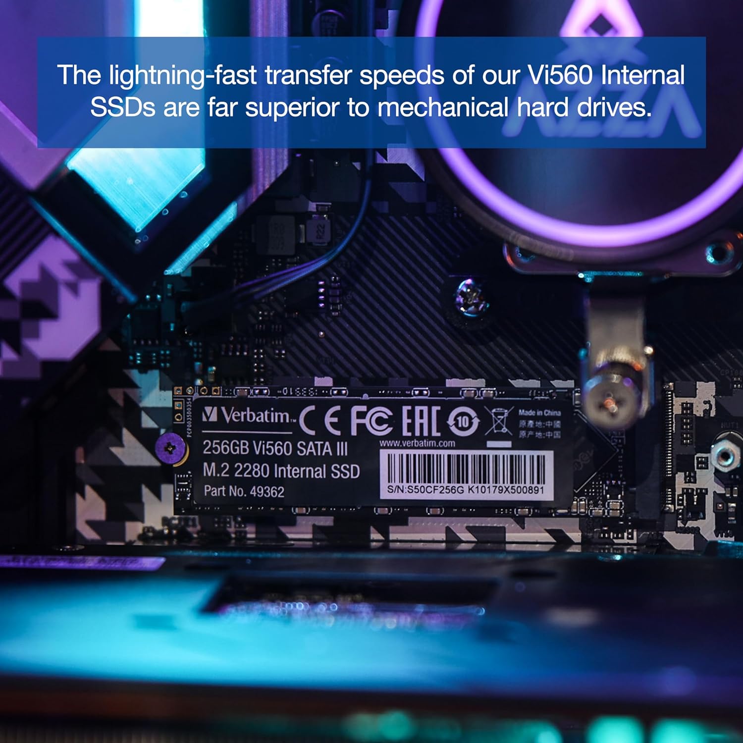 Verbatim Vi560 S3 SSD, internes SSD-Laufwerk mit 512 GB Datenspeicher, Solid State Drive mit SATA III M.2 2280 und 3D-NAND-Technologie, schwarz, ideal für Notebook und Ultrabook 512 GB Vi560 S3 SSD