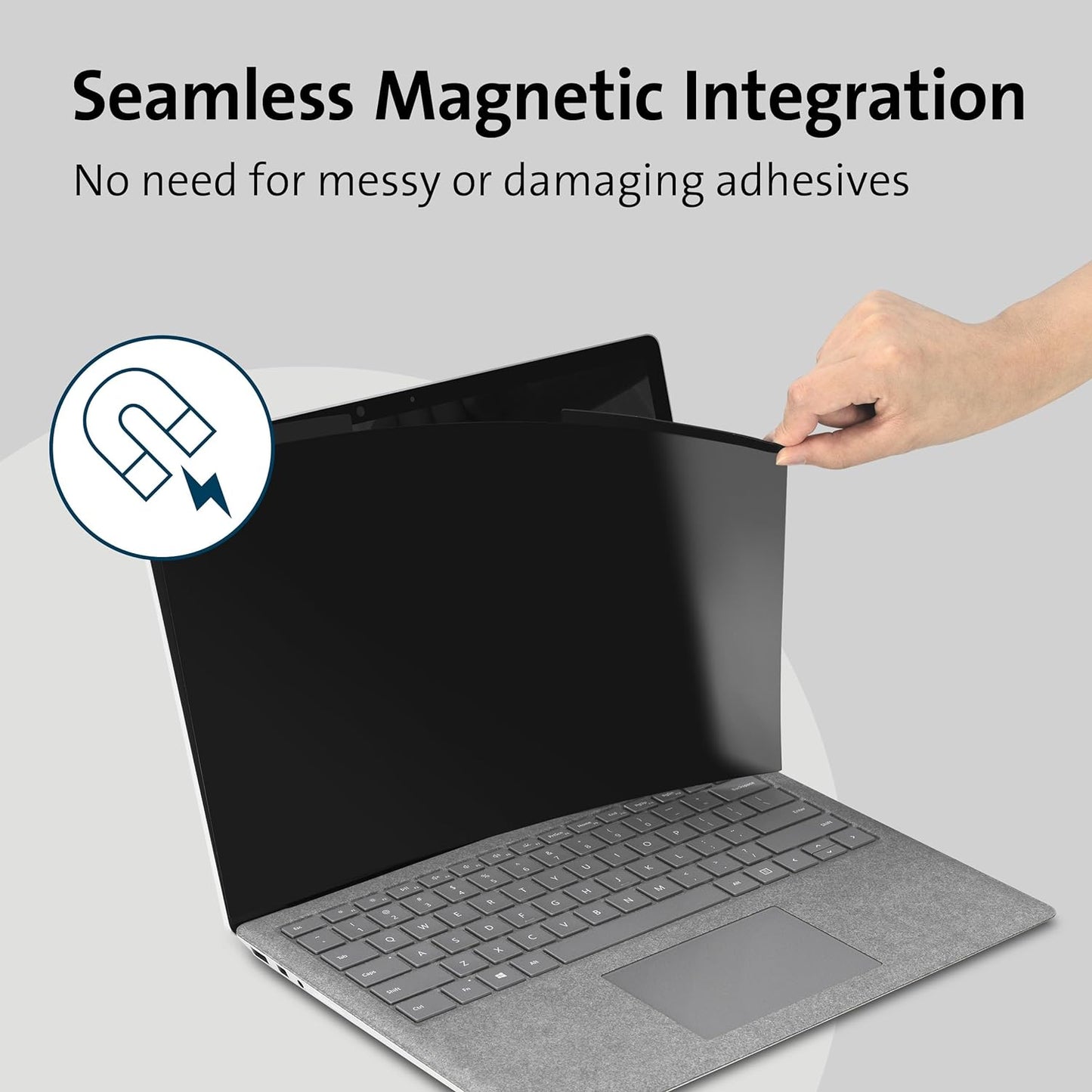 Kensington MagPro Elite Magnetic Privacy Screen for Surface Laptop 3 15", Removable High Clarity Protector Limits Viewing Angle and Blue Light, K58362WW