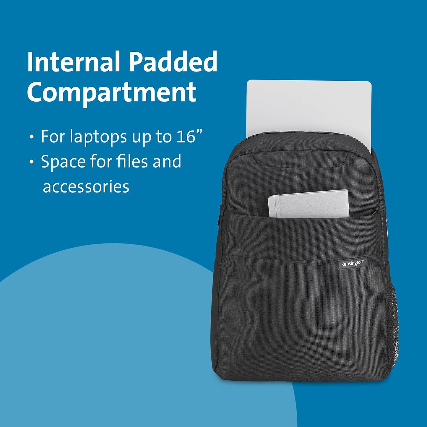 Kensington Simply Portable Lite 14-16" Padded Laptop Backpack - Protective Laptop Rucksack with Padded Straps and Breathable Mesh Fabric - for Laptops Up to 16"