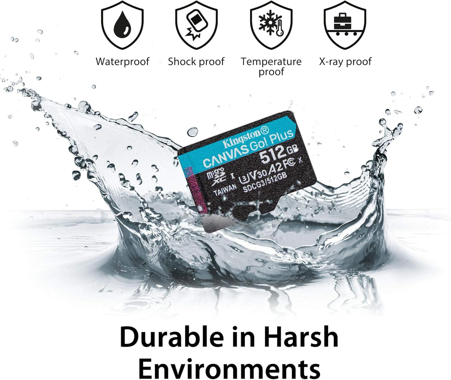 Micro Sd Memory Card With Adaptor Kingston Sdcg3/512Gb Class 10 512 Gb Uhs-I