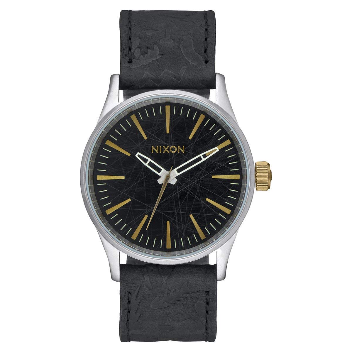 Nixon Sentry 38 Leather -Spring 2017- Black / Brass