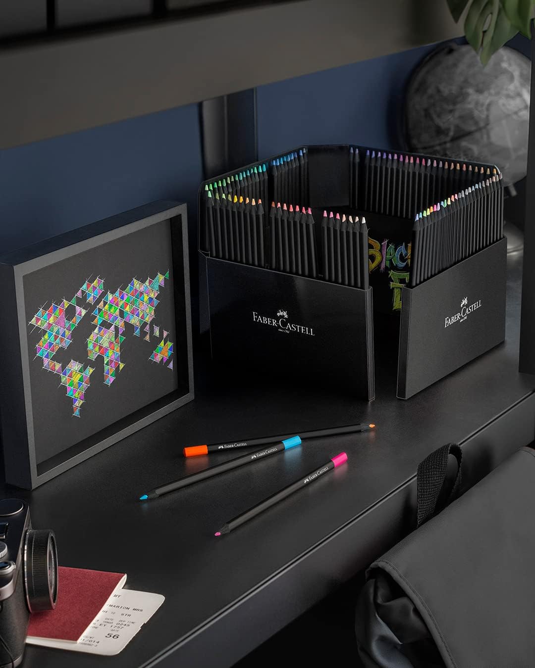 Faber-Castell Black Edition Colour Pencils, Cardboard Wallet of 100