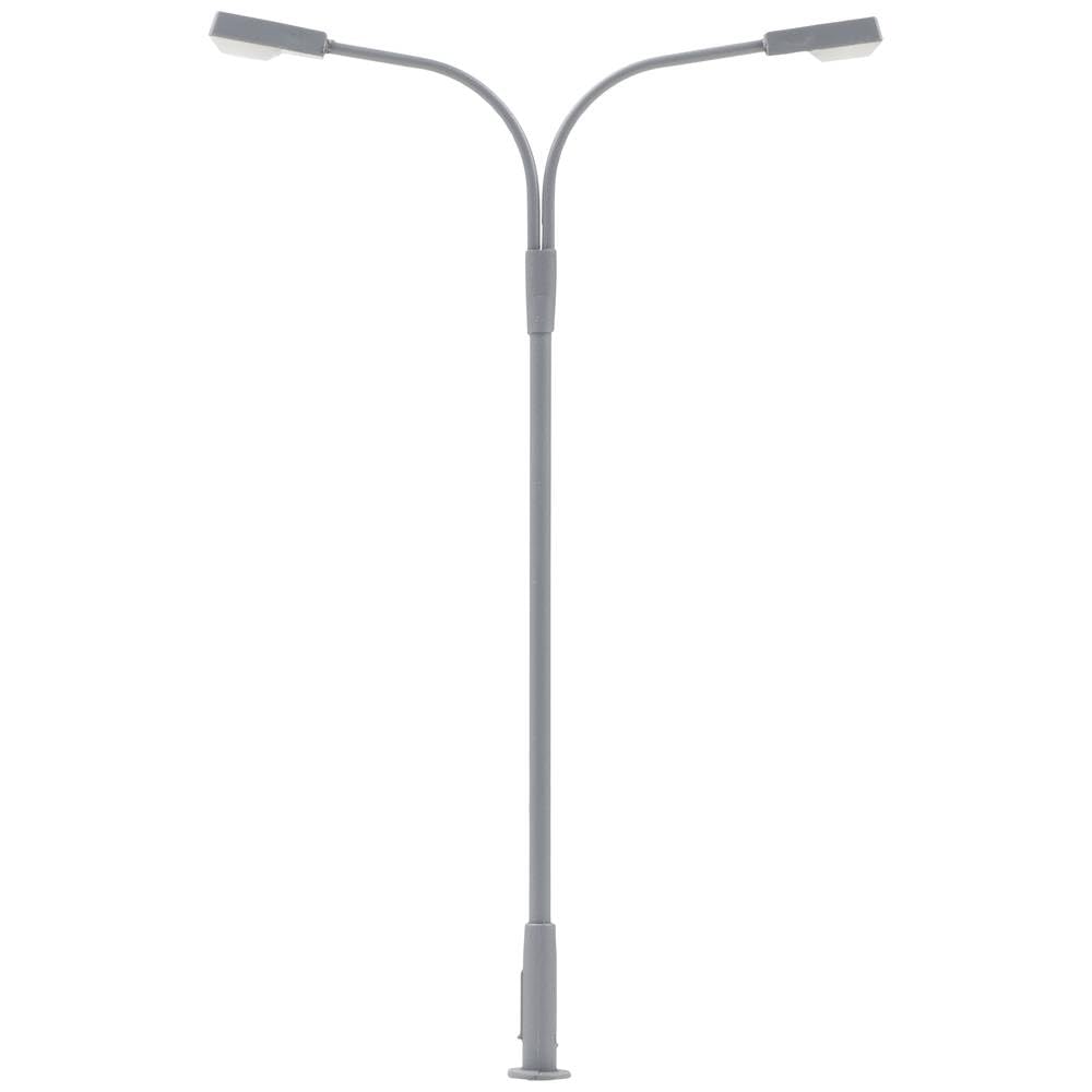 Faller LED Curved Neck Dbl Arm Street Light Cool White 94mm FA180220 HO Gauge