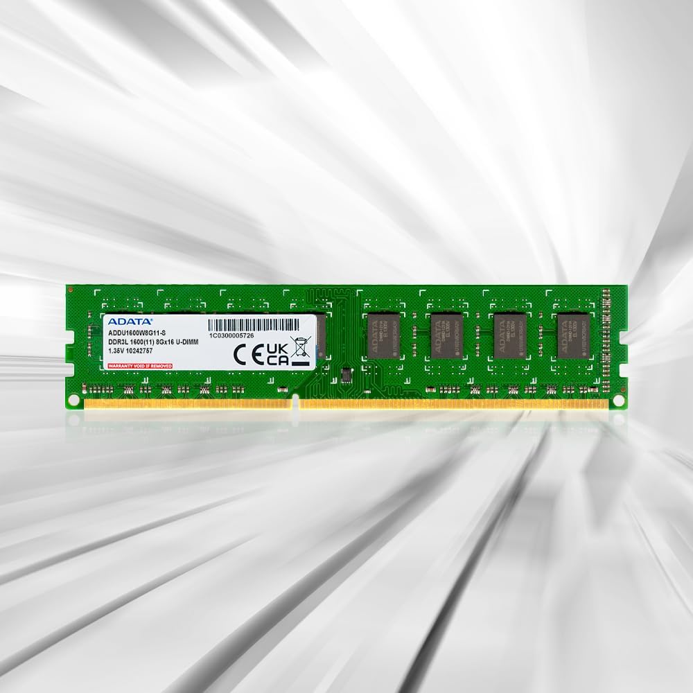 ADATA ADDU1600W8G11-S Memory Module 8 GB 1 x 8 GB DDR3L, 1600 MHz 240-pin DIMM, Green