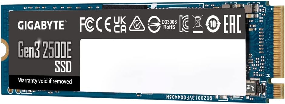 GIGABYTE 1TB M.2 Solid State Drive 2500E G325E1TB (PCIe Gen 3.0 x4/NVMe 1.3)