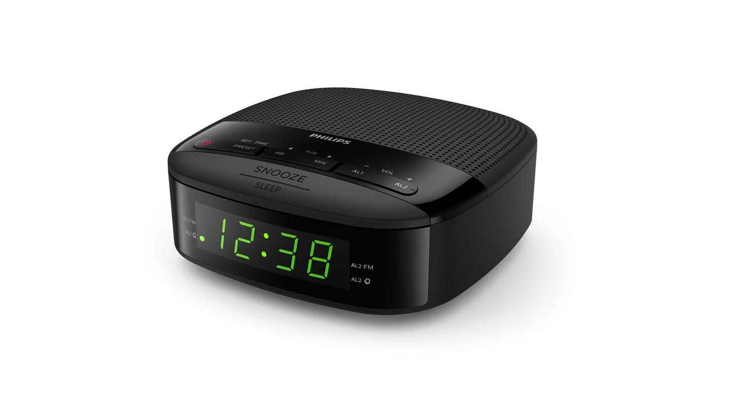 Philips Audio - Radio Alarm Clock Fm Digital Tar3205/12 v Black
