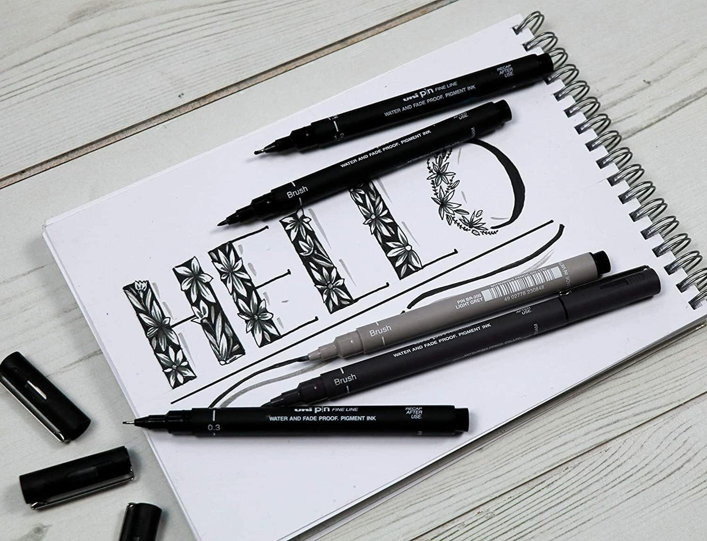 UNI-BALL PIN DRAWING PEN FINELINER ULTRA FINE LINE MARKER 0.8mm BLACK Ink -