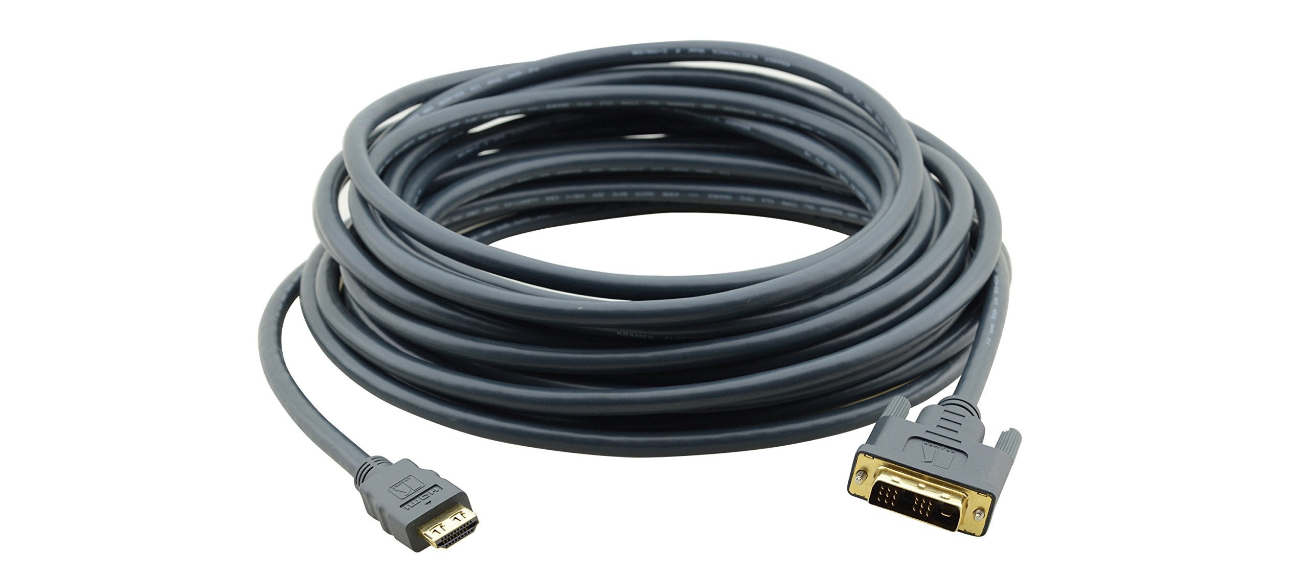 Kramer Electronics C-HM/DM-6 1.82 m HDMI DVI-D HDMI DVI – DVI Cable (6ft, Black, DVI-D Male, Gold