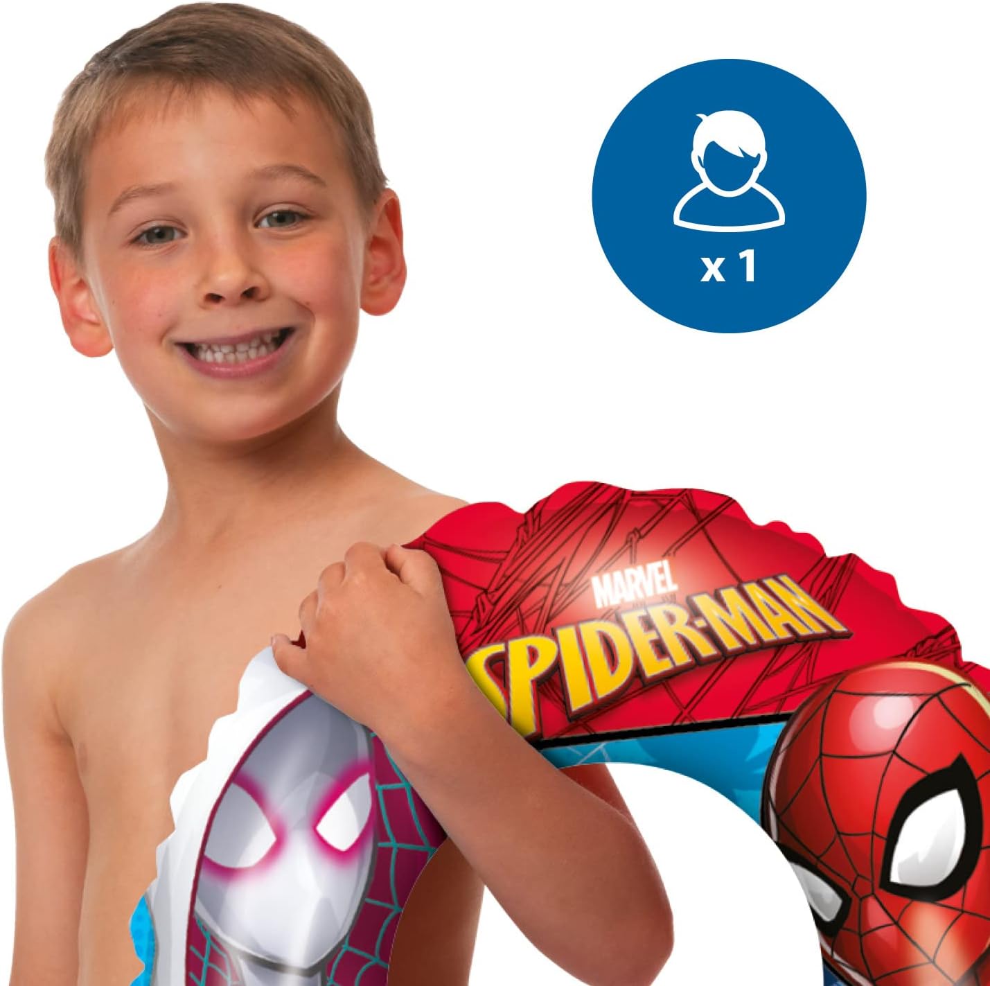 Mondo Toys - Spiderman Swim Ring - Inflatable Donut - Swim Ring - Great for Boy/Girl Use in the Pool/Sea - 16928