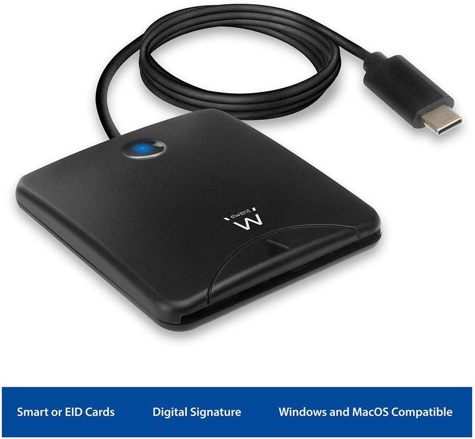 Ewent EW1055 Smart Card Reader USB-C Smart Card Reader USB Type C, CNS and TNS USB C Reader