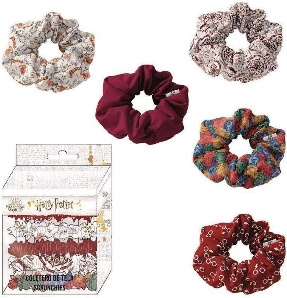 CERDÁ LIFE'S LITTLE MOMENTS - Pack 5 Elastici per Capelli con Disegni di Harry Potter - Licenza Ufficiale Warner Bros