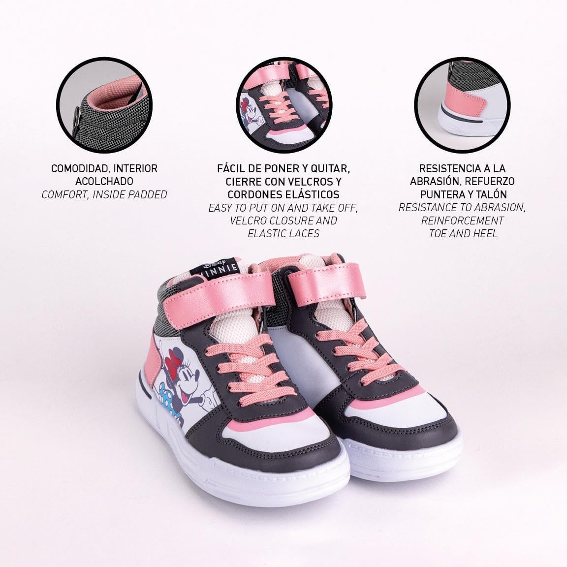 Kids Casual Boots Minnie Mouse Pink (Size: 30)