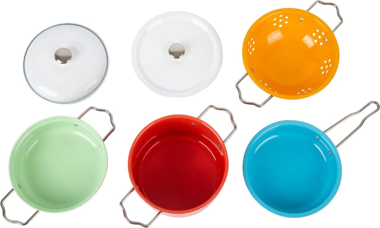 Small Foot Cookware set with metal accessories, for the play kitchen, role-playing toy for children aged 3 years and over, multicolor
