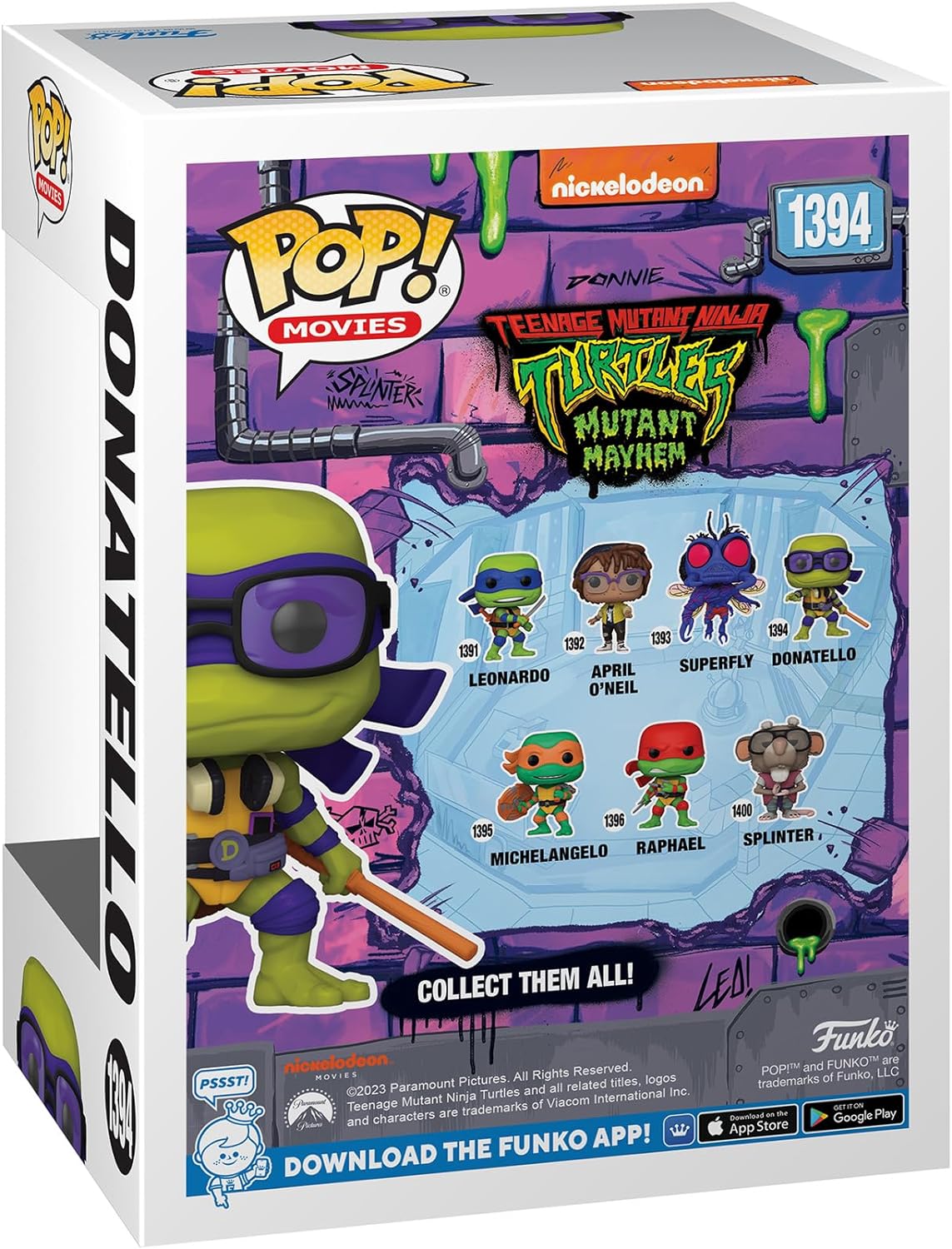 Funko Pop! Movies: Teenage Mutant Ninja Turtles - (Teenage Mutant Ninja Turtles (TMNT) ) Donatello - Collectable Vinyl Figure - Gift Idea - Official Merchandise - Toys for Kids & Adults - Movies Fans